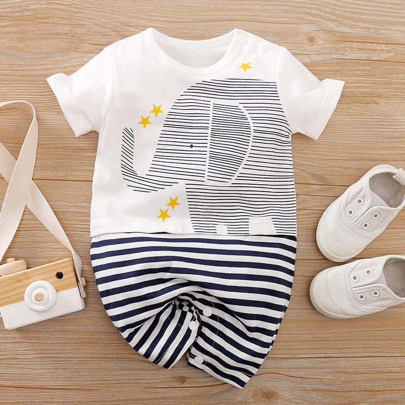 Animal Elephant Pattern Bodysuit for Baby Boy - PrettyKid