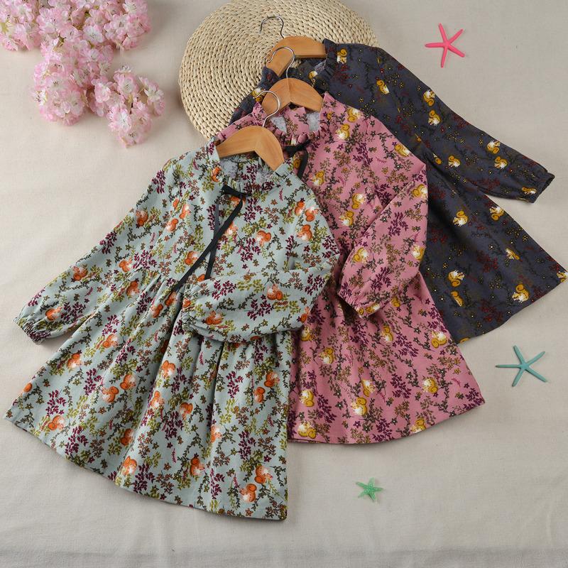 Ruffle Floral Pattern Dress for Toddler Girl - PrettyKid