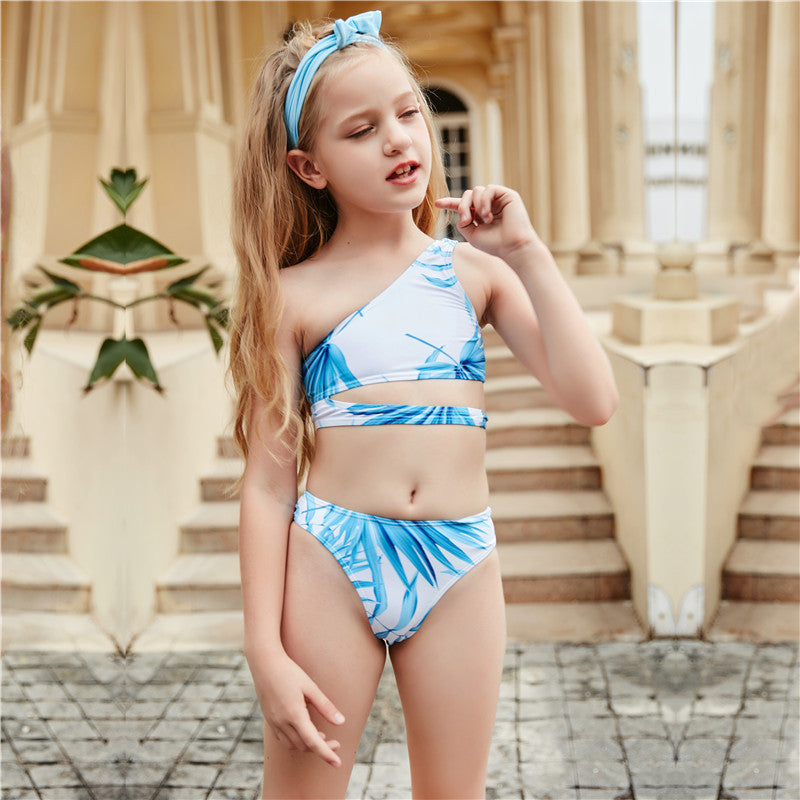 7-13Y Swimwear For Girl One Shoulder Daisy Sunflower Split Wholesale Kids Boutique Clothing - PrettyKid