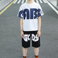 Boy Letter Print Sporty Suit - PrettyKid