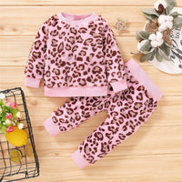 Girls Leopard Long Sleeve Pullover & Pants Toddler Girls Wholesale - PrettyKid