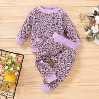 Girls Leopard Long Sleeve Pullover & Pants Toddler Girls Wholesale - PrettyKid