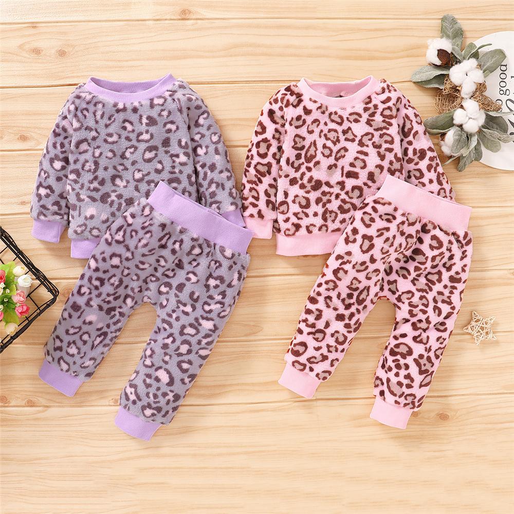 Girls Leopard Long Sleeve Pullover & Pants Toddler Girls Wholesale - PrettyKid