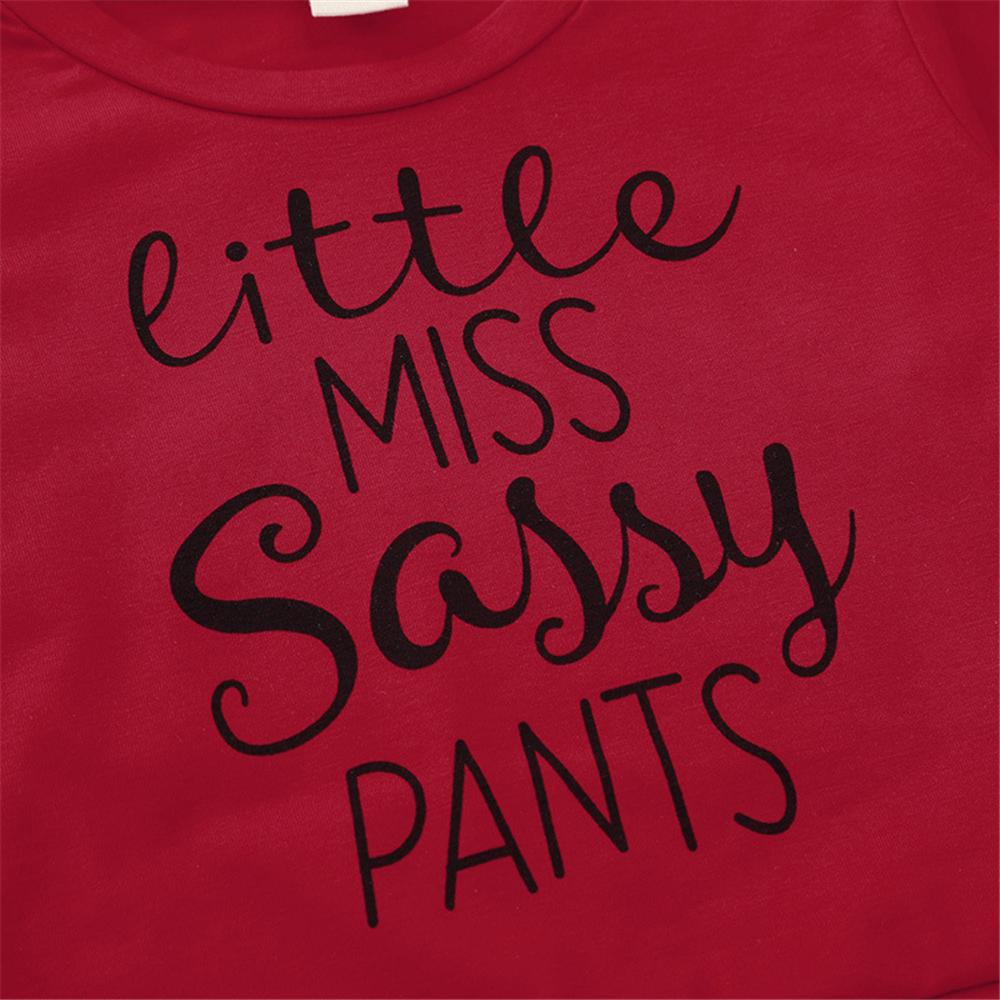 Girls Letter Printed Long Sleeve T-shirt & Floral Pants Girls Clothing Wholesalers - PrettyKid