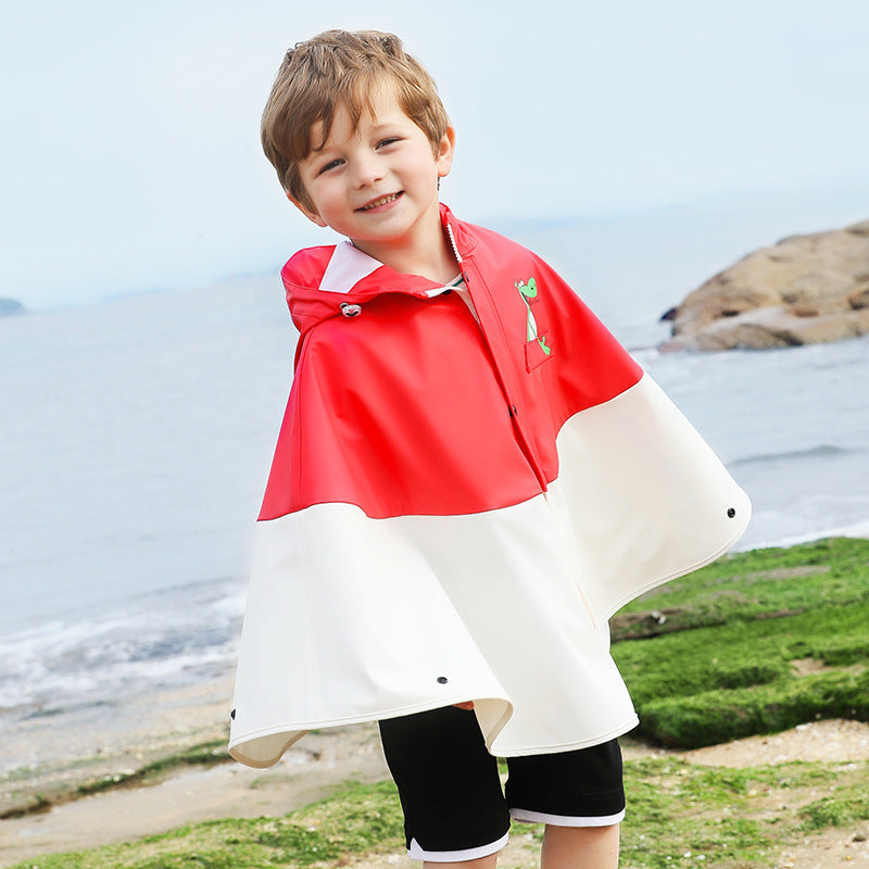 18months-6years Toddler Girl & Boy Coat Outdoor Rainproof PU High Frequency Children's Cape Raincoat - PrettyKid