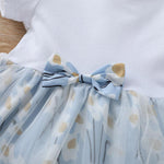 Baby Girl Bow Decor Tulle Hem Floral Dress & Headband - PrettyKid
