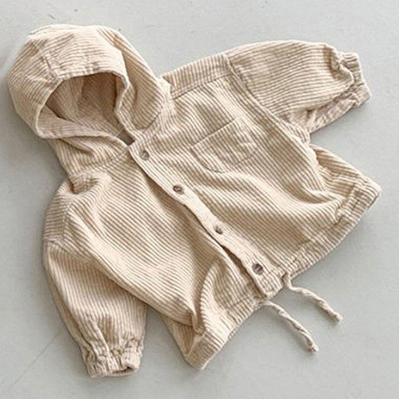 6M-5Y Corduroy Cardigan Denim Hooded Coat Jacket Baby Wholesale Clothing - PrettyKid