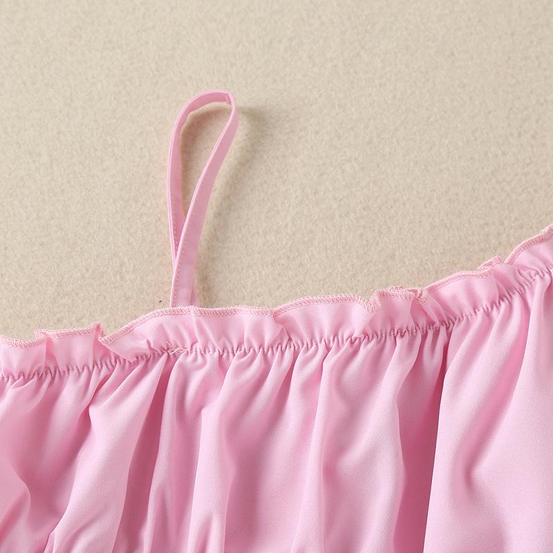 Toddler Girl Slanted Shoulder Top & Flower Shorts Wholesale Children's Clothing - PrettyKid