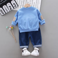 2-piece Bear Pattern Sweatshirts & Pants for Children Boy - PrettyKid