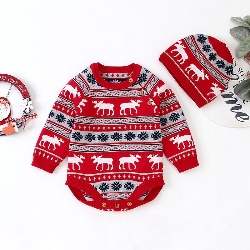 Long Sleeve Christmas Fawn Bodysuit for Baby - PrettyKid