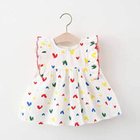 Baby Girl Heart-shaped Pattern Vest Dress Children's Clothing - PrettyKid