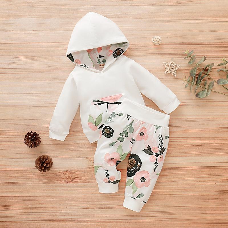 2-piece Floral Printed Hoodie & Pants for Baby Girl - PrettyKid