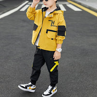 2-piece Color-block Pocket Design Coat & Pants for Boy - PrettyKid