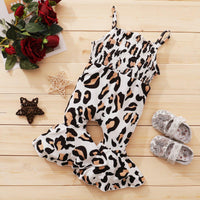 Baby Girl Leopard Print Overalls - PrettyKid