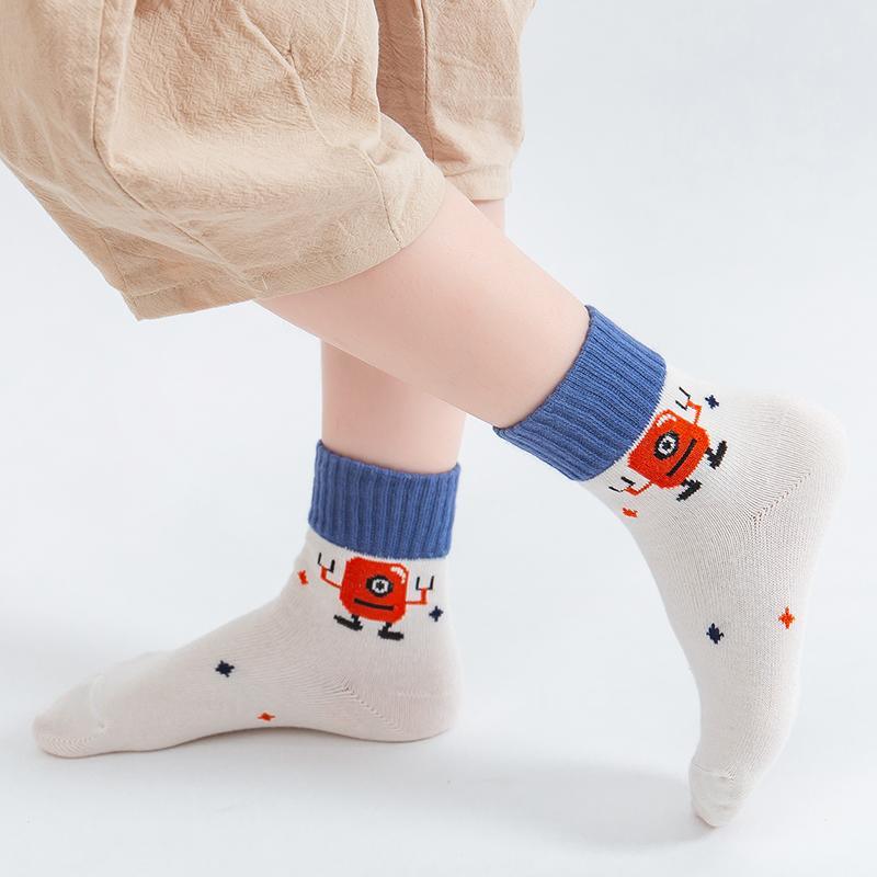 5-piece Cartoon Knee-High Stockings for Unisex - PrettyKid