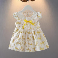 Bow Printed Dress for Toddler Girl - PrettyKid