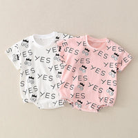 Letter Pattern Bodysuit for Baby - PrettyKid