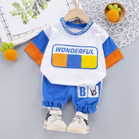 2-piece Color-block T-shirt & Pants for Children Boy - PrettyKid