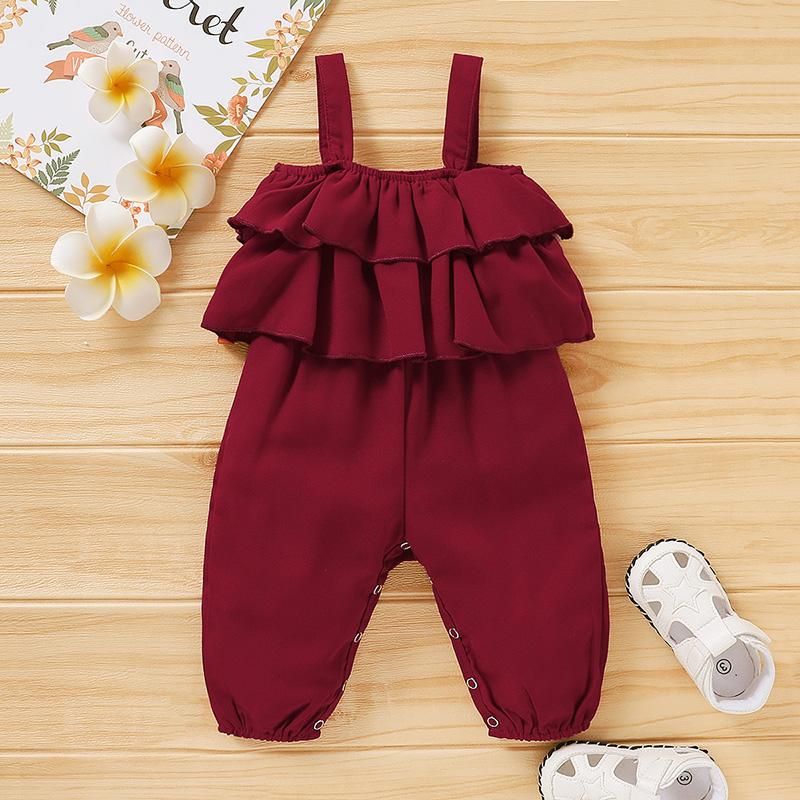 Sling Solid Overalls for Baby Girl - PrettyKid