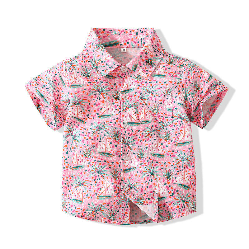 Beach Coconut Sailboat Shirts Wholesale Toddler Boy Clothes - PrettyKid