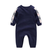 High Quality Cotton Casual Solid Plaid Long-sleeve Jumpsuit for Baby Children's clothing wholesale - PrettyKid