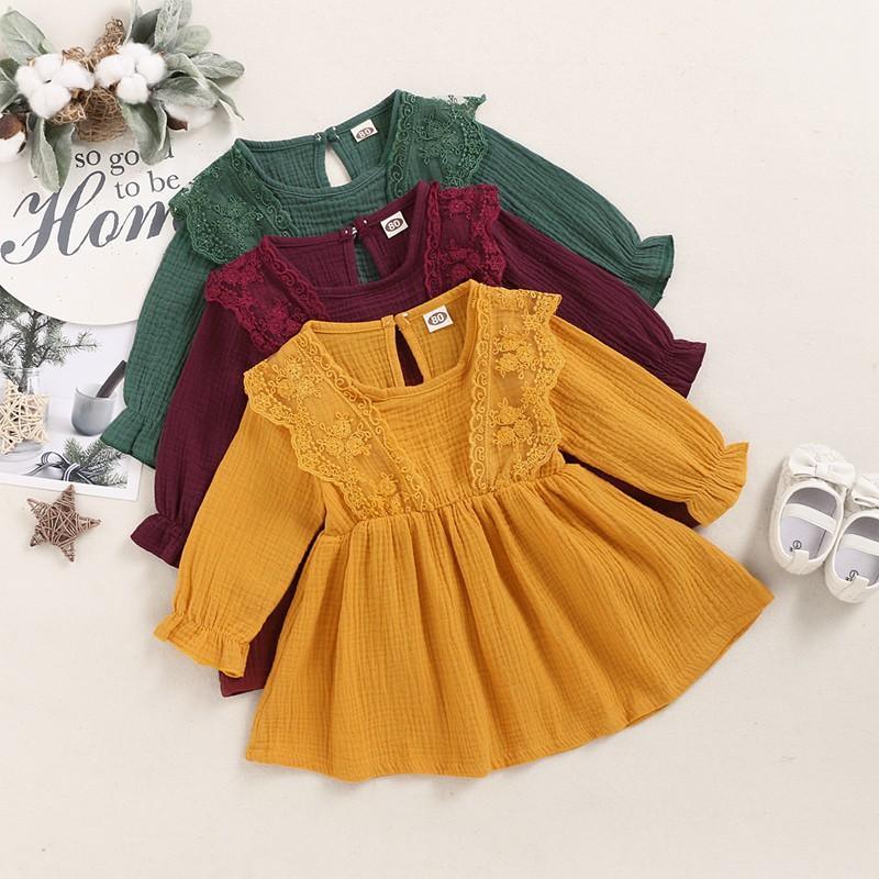 Solid Ruffle Dress for Toddler Girl - PrettyKid