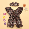 2-piece Leopard Pattern Jumpsuit & Headband for Baby Girl Children's clothing wholesale - PrettyKid