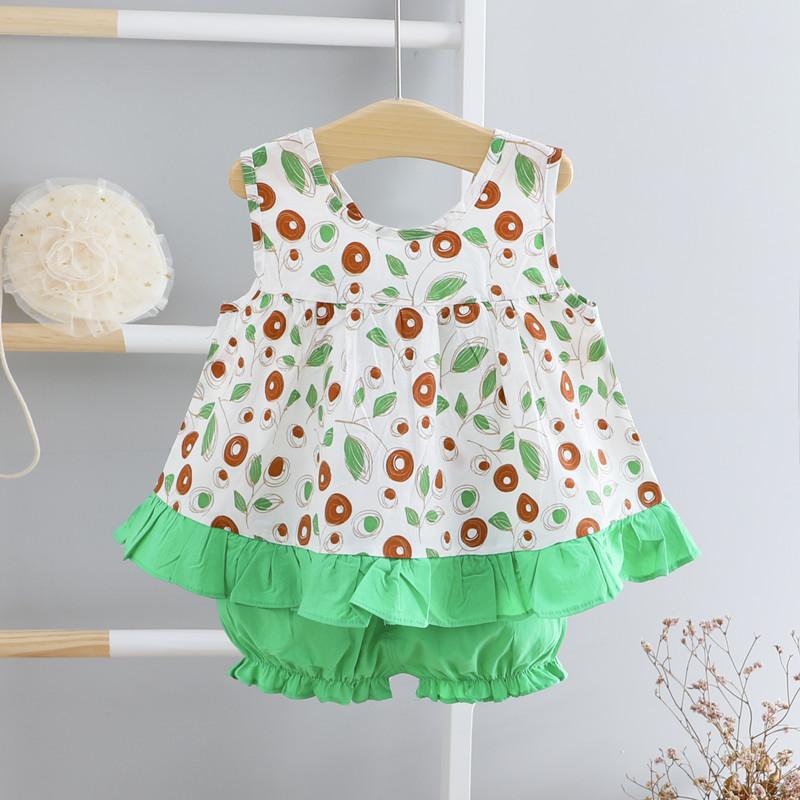 2-piece Floral Printed Dress & Shorts for Toddler Girl - PrettyKid
