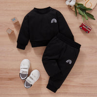 Boys' Waffle Long Sleeve Sweater Pants Two Piece Set - PrettyKid