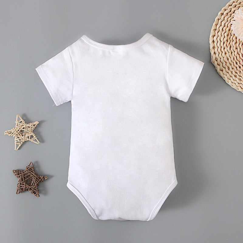 0-6M Newborn Letter Print Shorts-Sleeve Bodysuit Wholesale Baby Clothing - PrettyKid