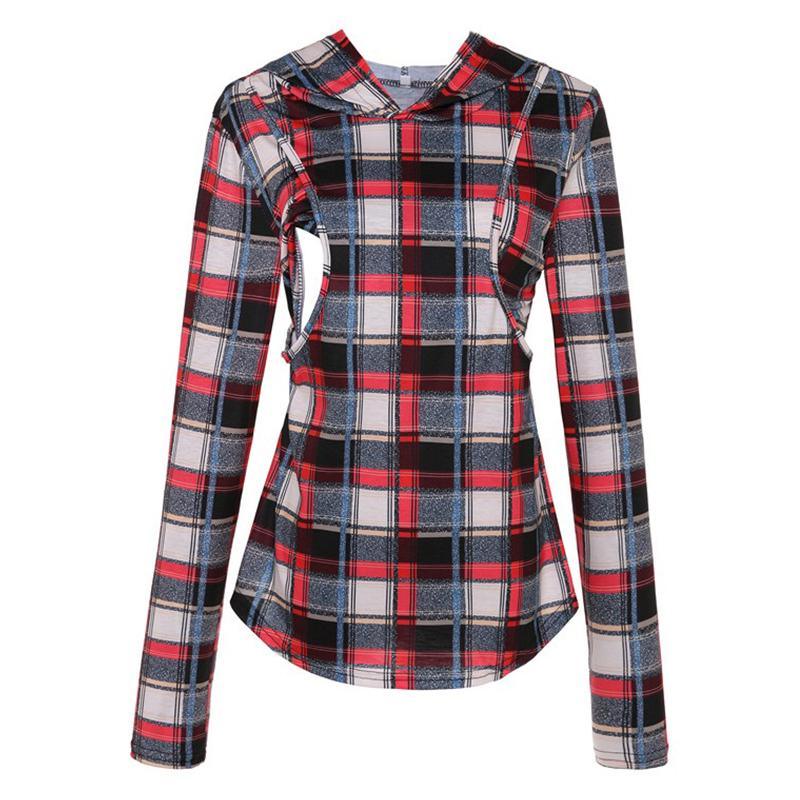 Women Long-Sleeve Plaid Nursing Top - PrettyKid