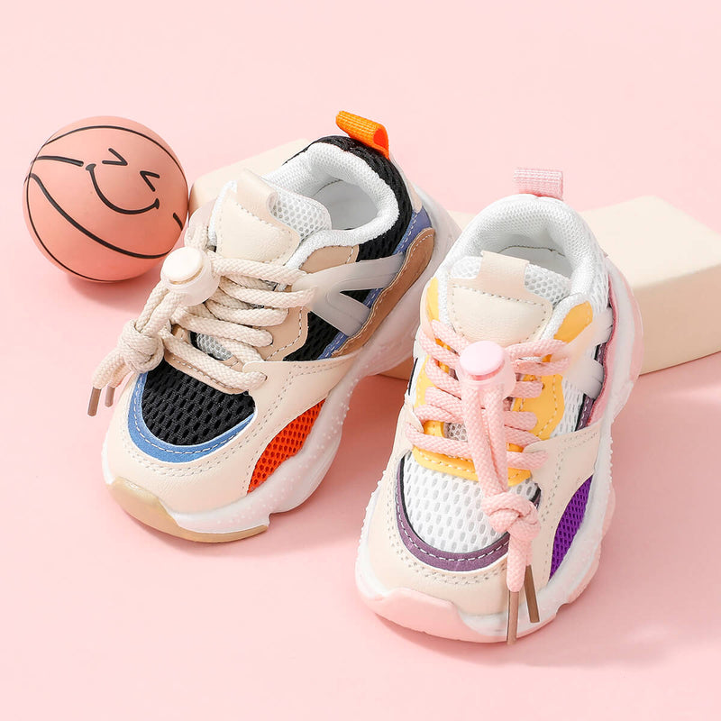 Wholesale Toddler Color-block Breathable Sneakers in Bulk - PrettyKid