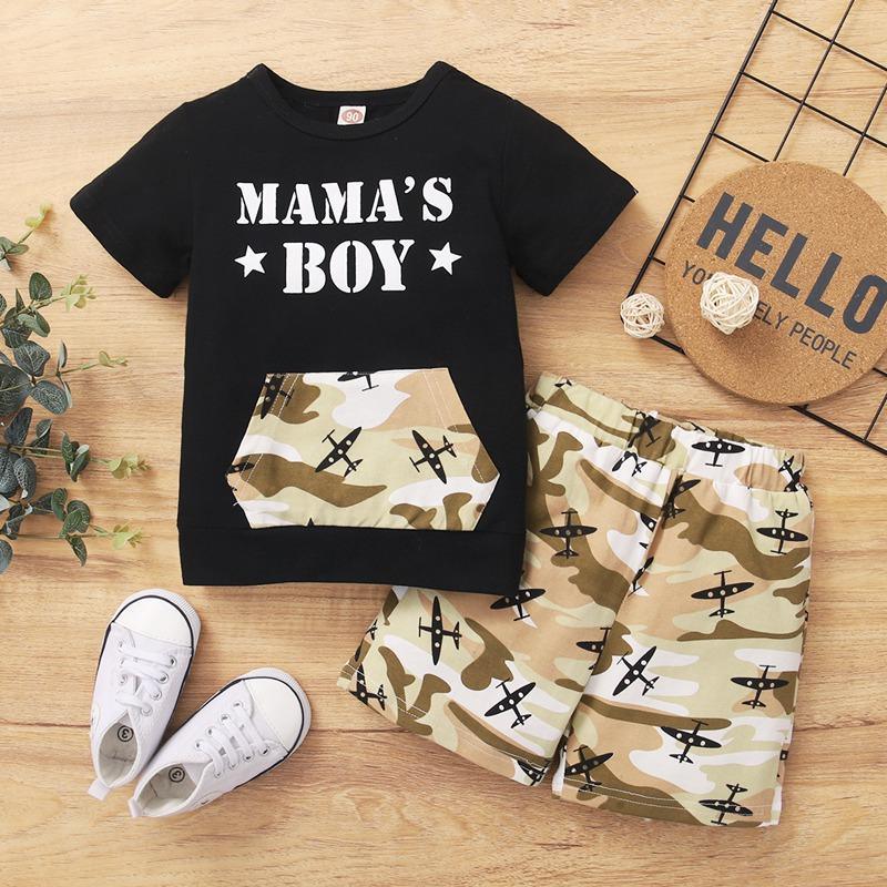 2-piece T-shirt & Camouflage Shorts for Children Boy - PrettyKid