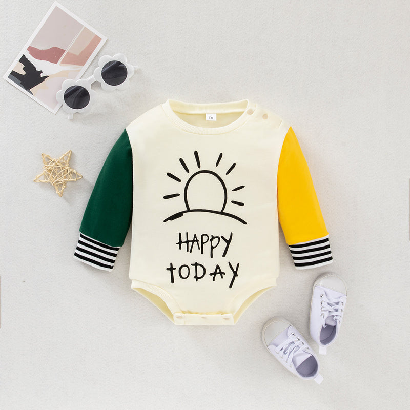 Wholesale Baby Round neck Daily Print Long Sleeve Triangle in Bulk - PrettyKid