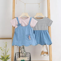 Fashion Color-block Vacation Dress Wholesale children's clothing - PrettyKid