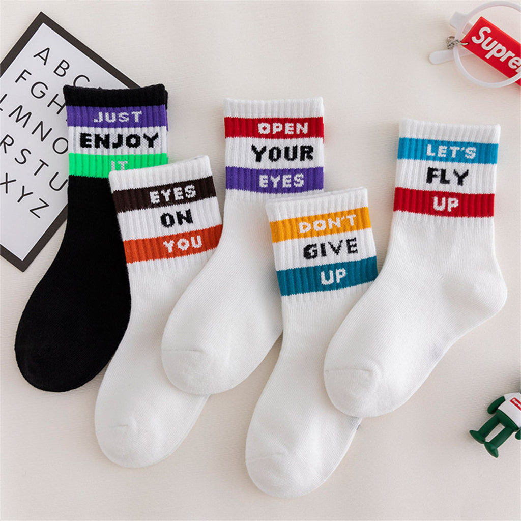 Wholesale 5 Pcs Sport Stripes Socks in Bulk - PrettyKid