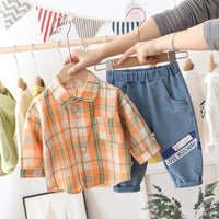 2-piece Plaid Shirt & Pants for Children Boy - PrettyKid