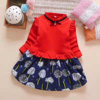 Fashion Color-block Floral Dress Wholesale children's clothing - PrettyKid