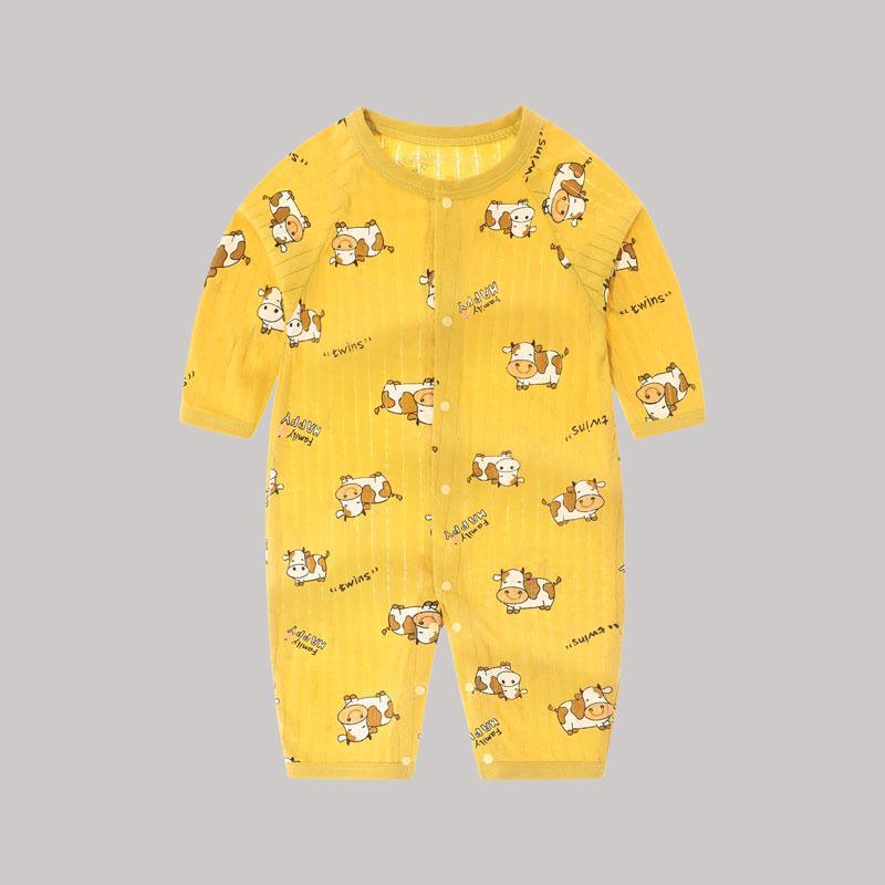 Baby Boy Cartoon Bow Print Jumpsuit - PrettyKid