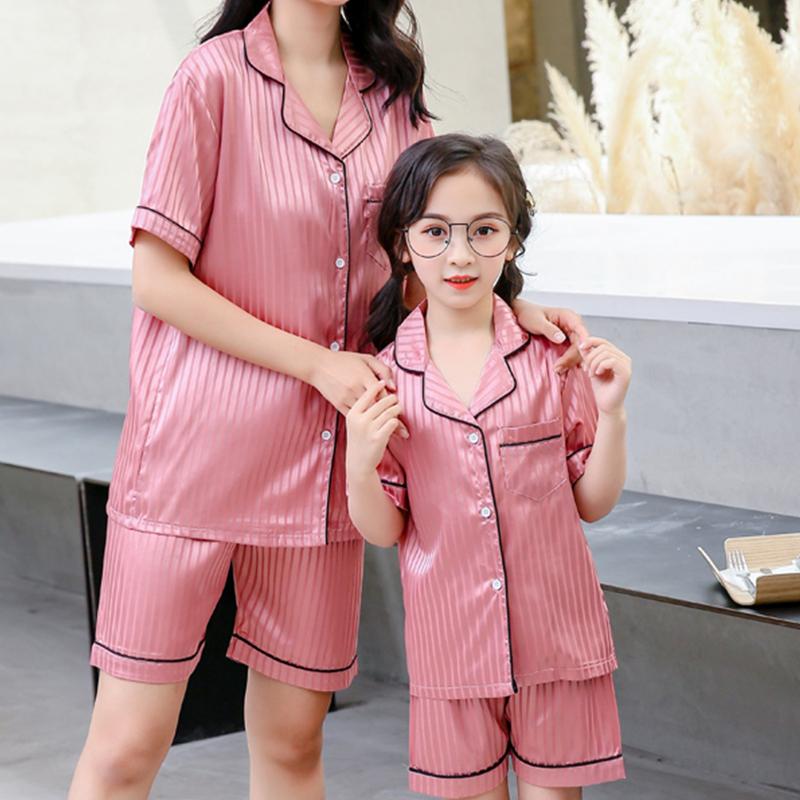 2-piece Solid Pajamas Mother Baby Clothes Wholesale children's clothing - PrettyKid