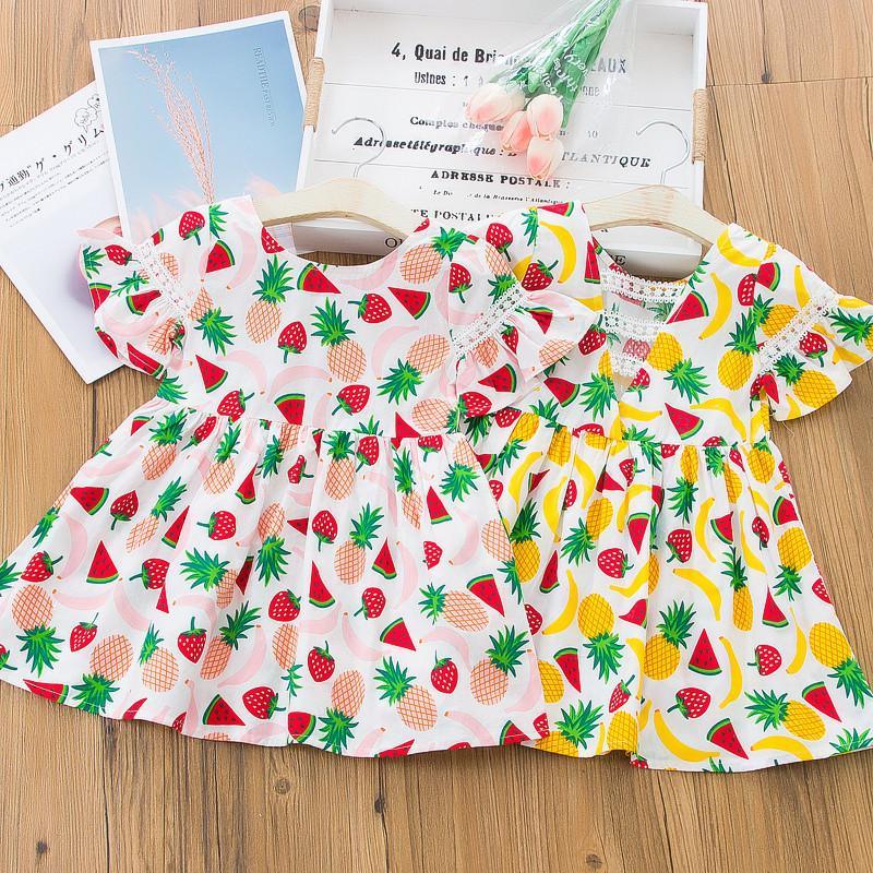 Toddler Girl Sleeveless Fruit Print Dress - PrettyKid