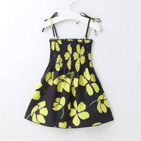 Toddler Girl Sunflower Pattern Summer Cami Dress Wholesale Children's Clothing - PrettyKid