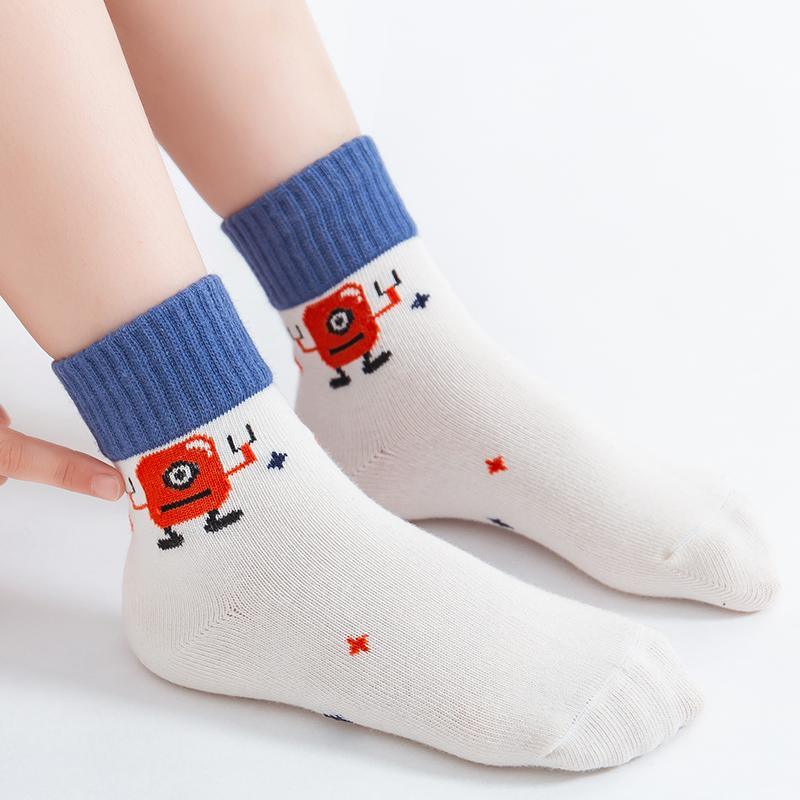 5-piece Cartoon Knee-High Stockings for Unisex - PrettyKid