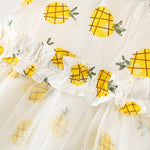 Grow Girl Pineapple Print Mesh Hem Dress - PrettyKid