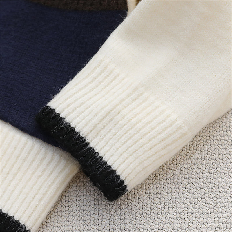 Wholesale Kid Color-block Long Sleeve Knitting Cardigan in Bulk - PrettyKid