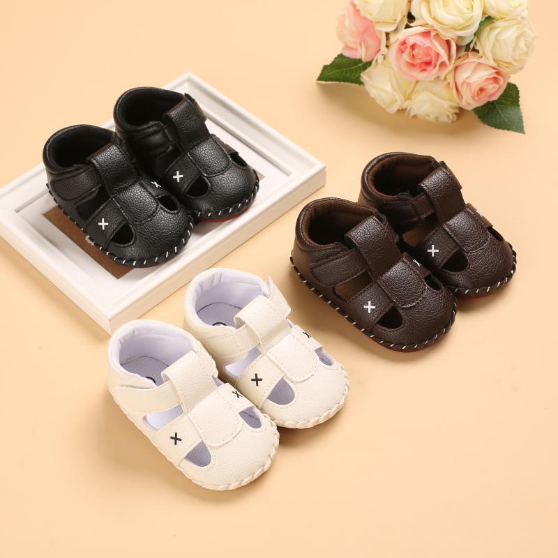 Baby Boy Geometric Pattern Velcro Strap Shoes - PrettyKid