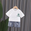 best children's clothing wholesale suppliers Toddler Boy Letter Pattern T-shirt & Shorts - PrettyKid