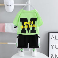 Toddler Boy Letter Print T-shirt & Shorts - PrettyKid