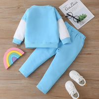 2-piece Rainbow Pattern Sweatshirts & Pants for Toddler Girl - PrettyKid