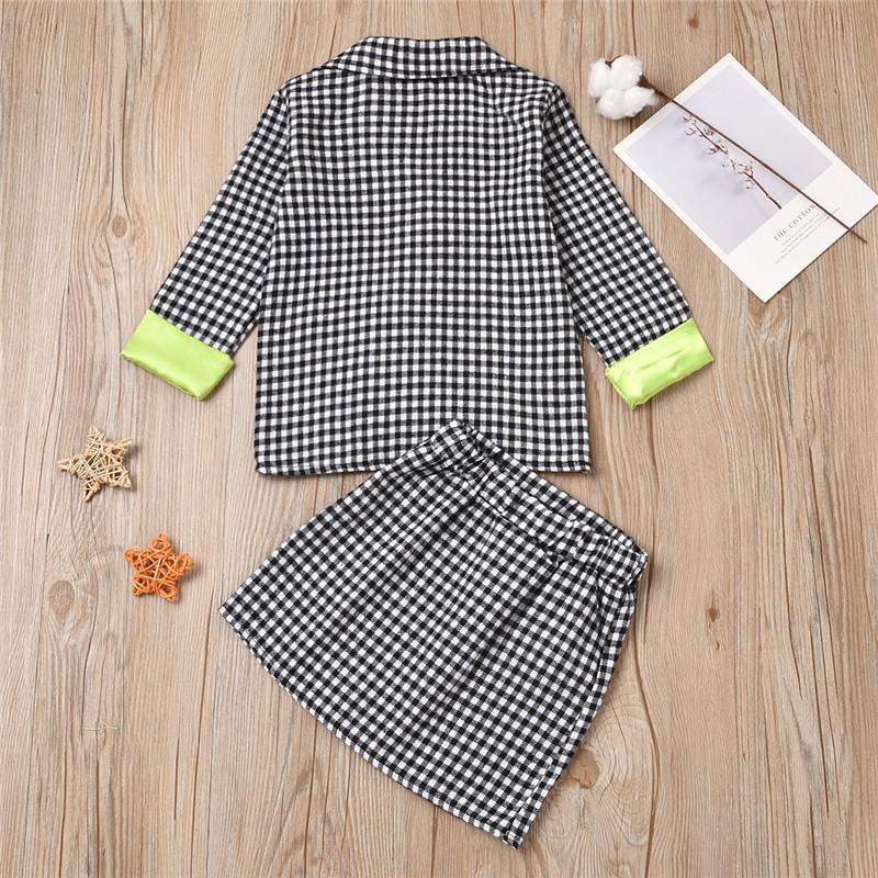 2-piece Plaid Dress Set for Toddler Girl - PrettyKid